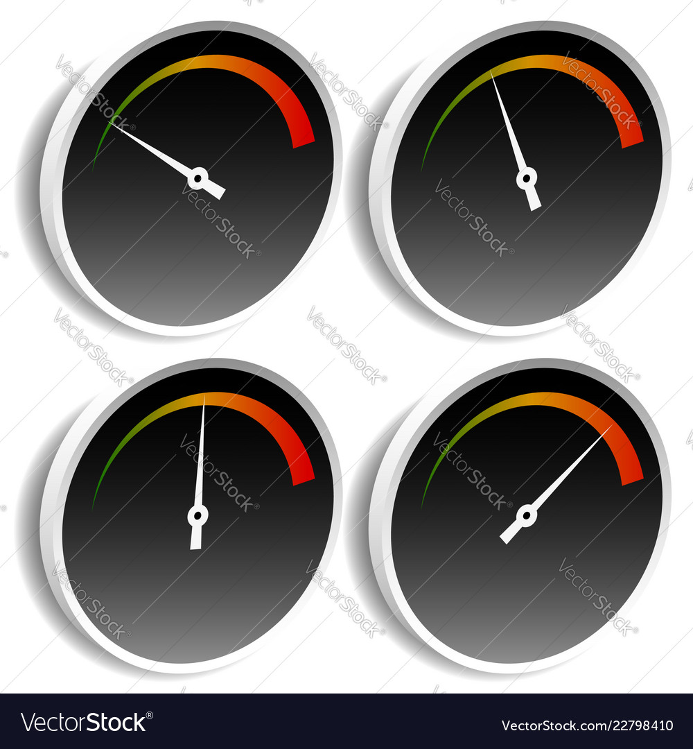 Fuel gauge half full tank round black car Vector Image