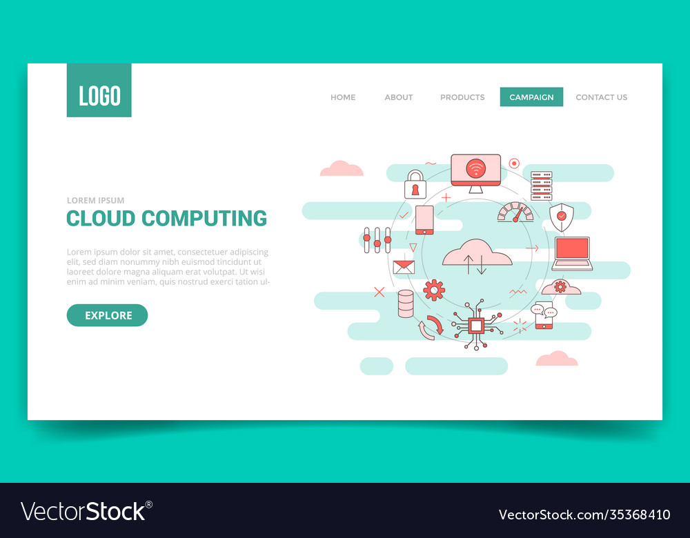 Cloud computing concept internet network server