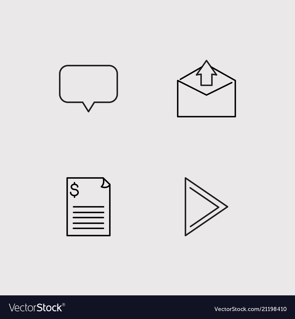 Communication simple linear icons set outlined