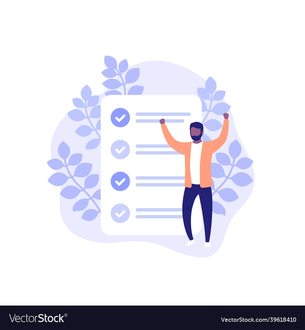 Completed tasks to do list vector image Completed tasks to do list
