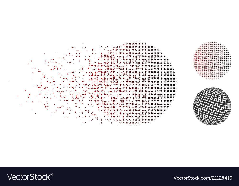 Damaged pixel halftone square dotted abstract