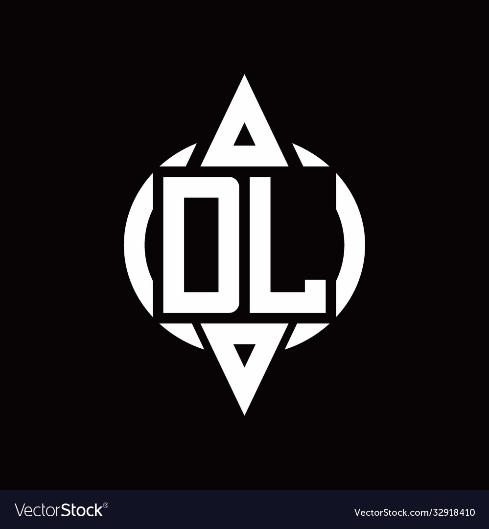 Dl logo with circle rounded combine triangle top