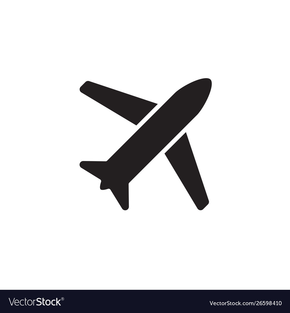 Flat transportation plane glyph icon symbol sign