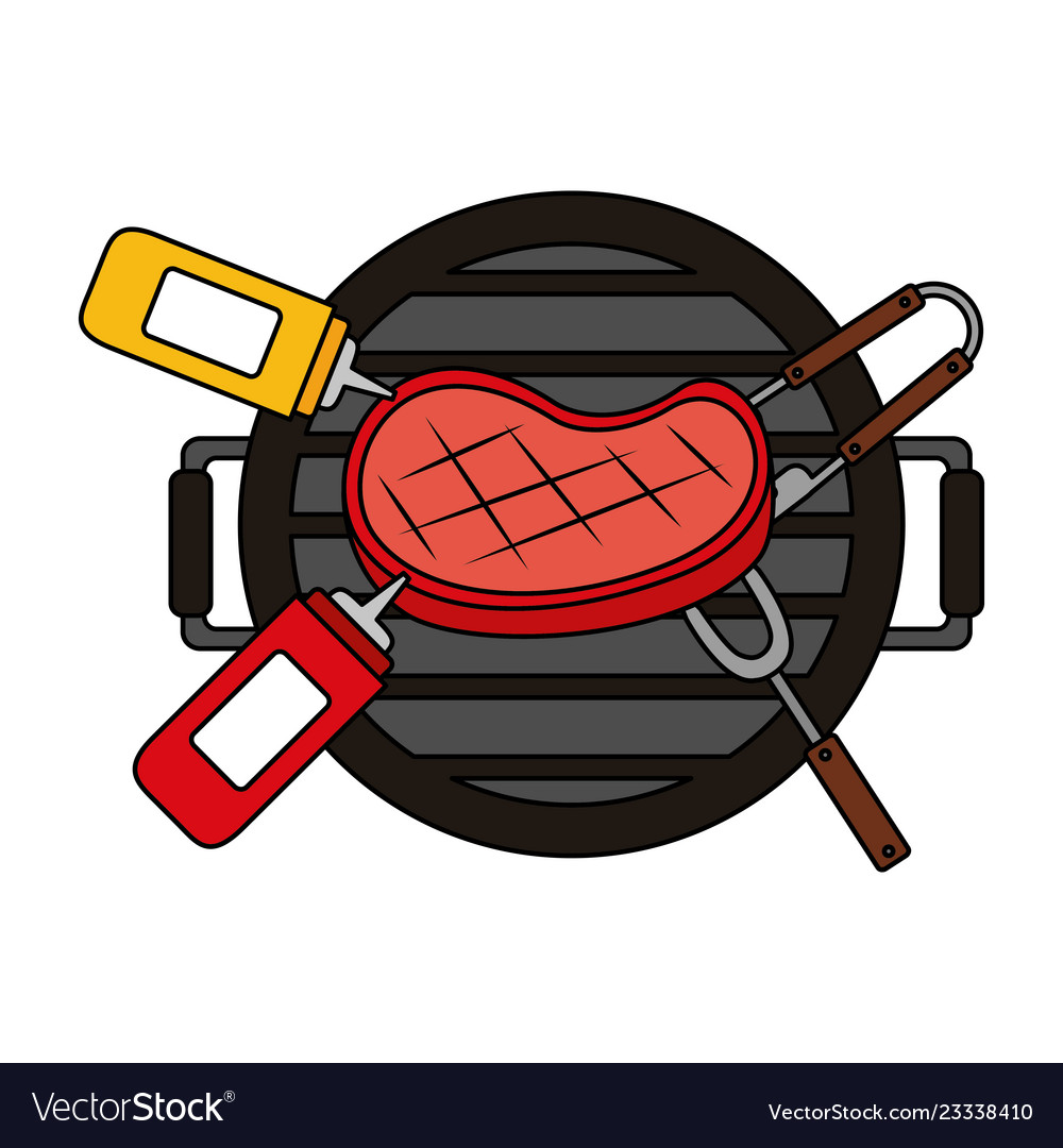 Grill barbecue with handles on white background