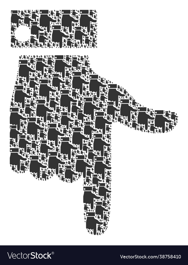 Hand pointer down fractal collage itself icons