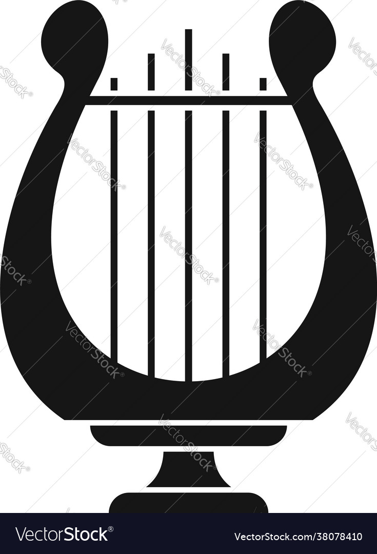 Harp lyre icon simple style Royalty Free Vector Image