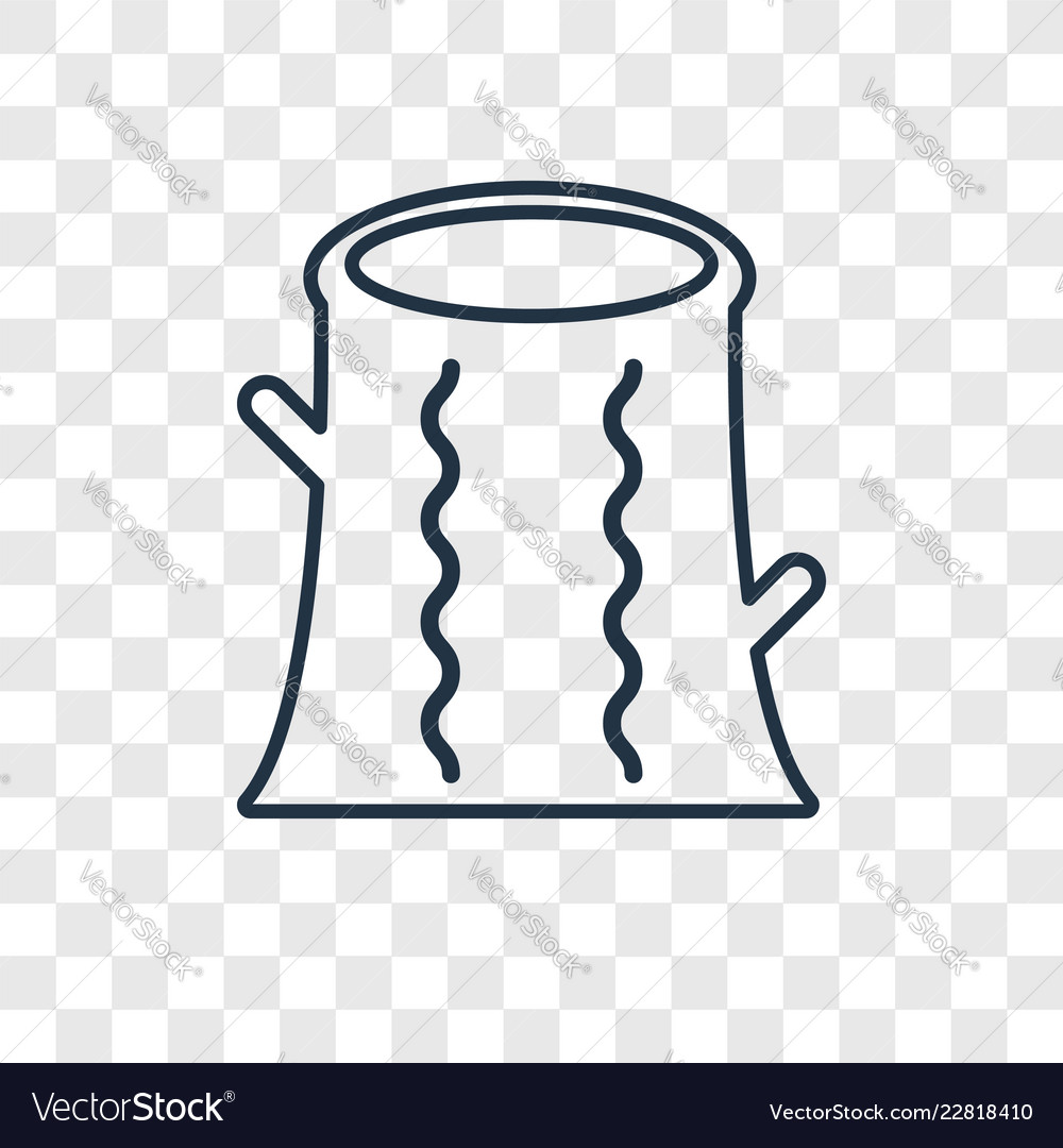 Log concept linear icon isolated on transparent vector image Log concept linear icon isolated on transparent