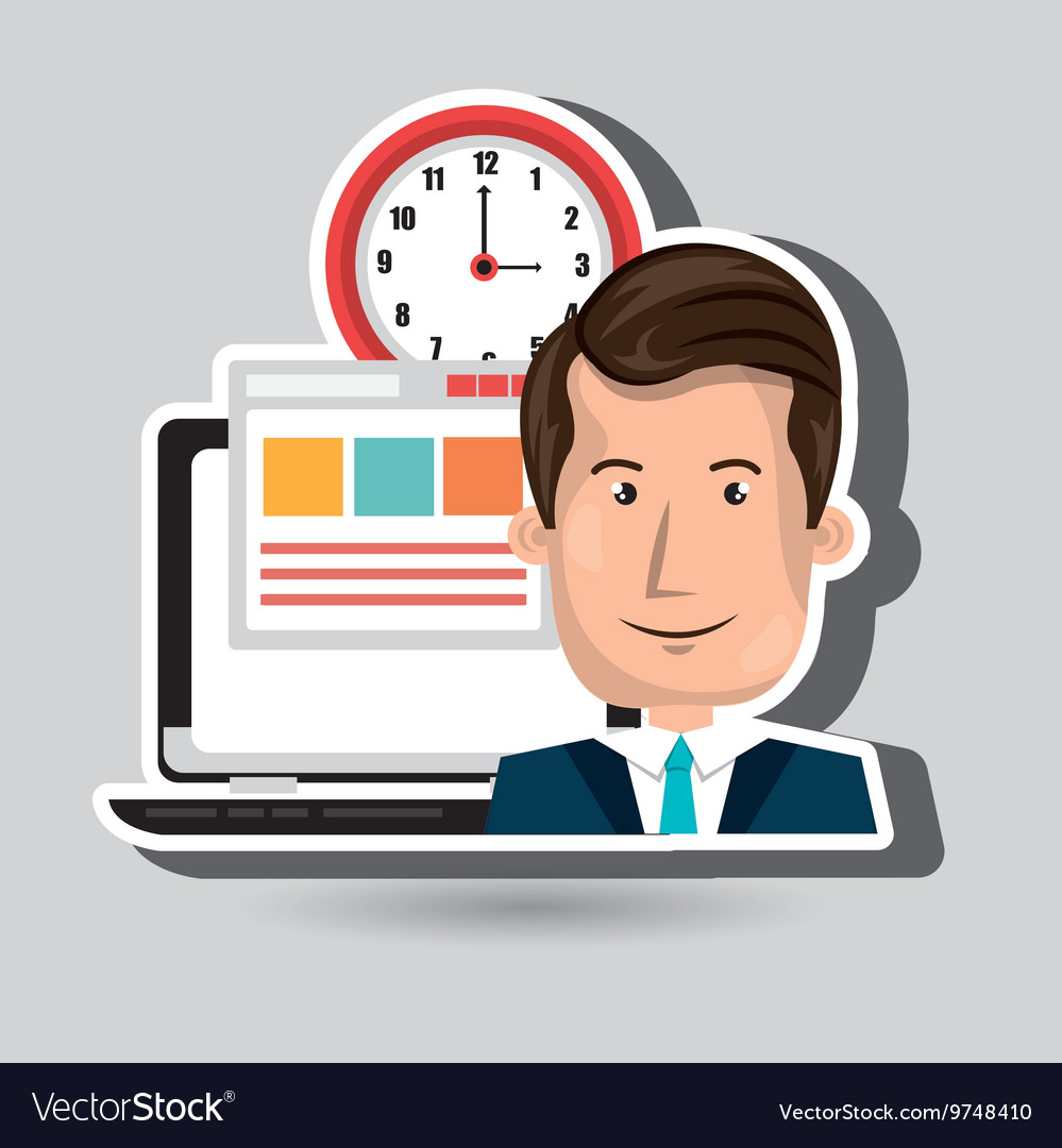 Man with papers isolated icon design