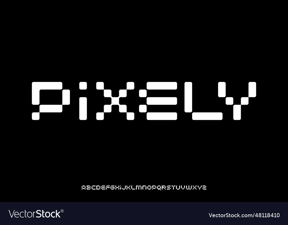Modern abstract pixel or dots alphabet display
