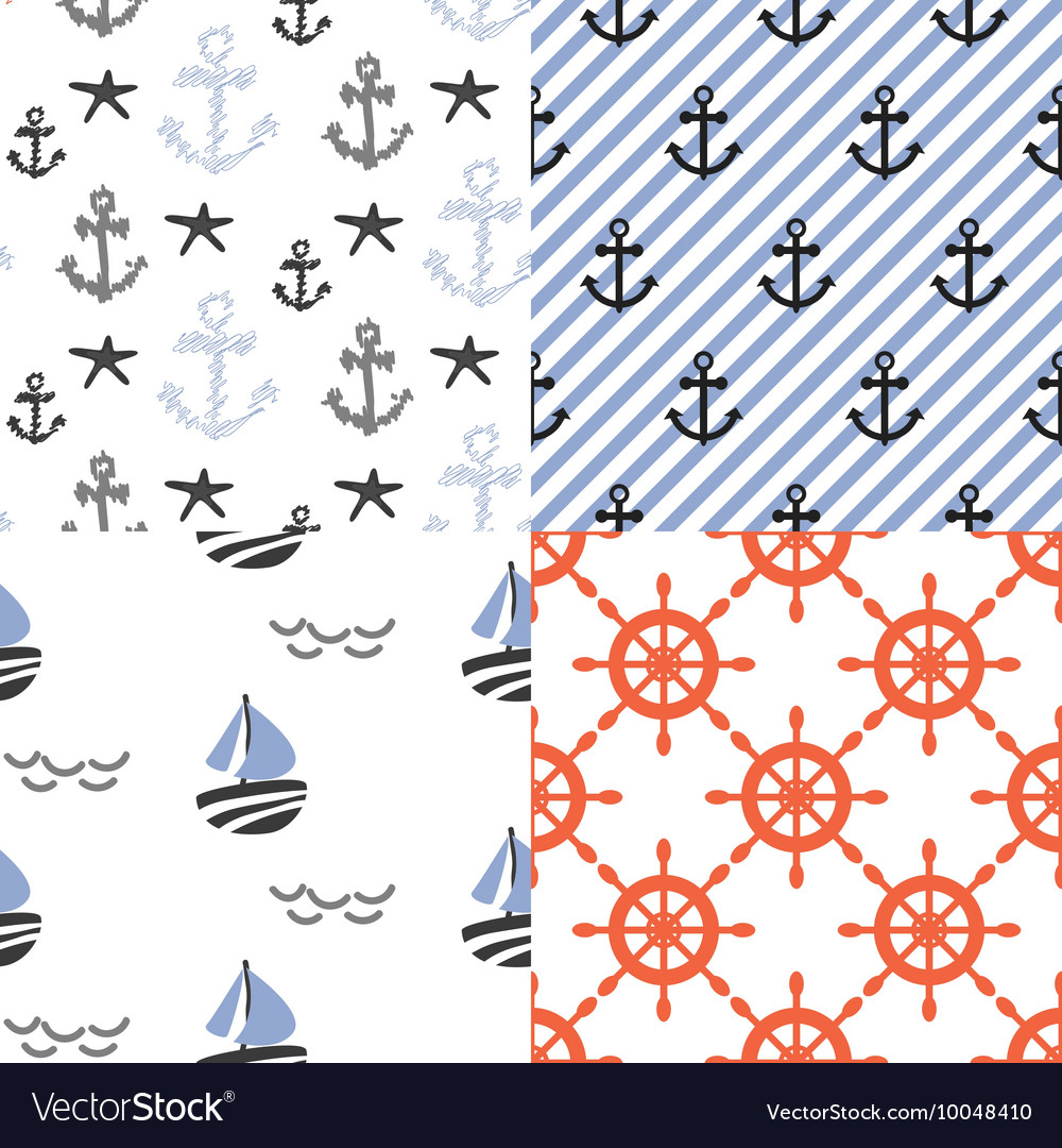 Nautical Seamless Pattern Set