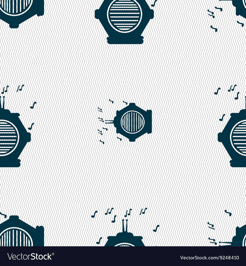 Old analog radio icon sign seamless pattern