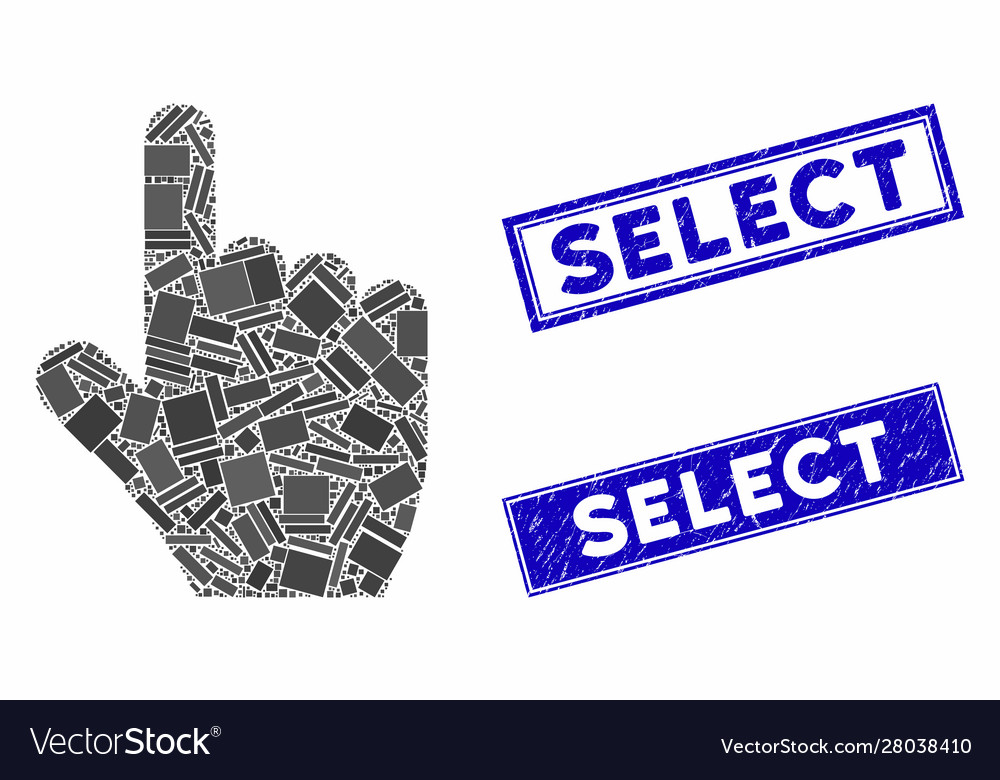 Select gesture mosaic and distress rectangle