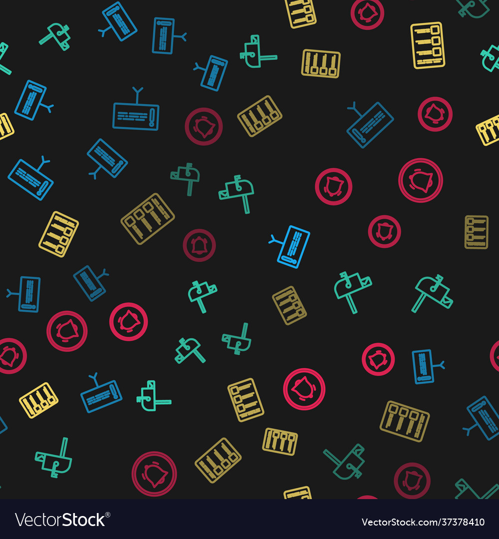 Set line information open mail box create vector image Set line information open mail box create