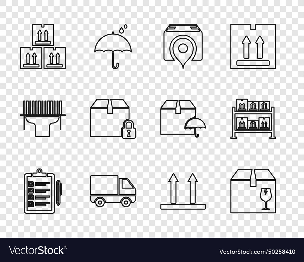 Set line verification of delivery list vector image Set line verification of delivery list