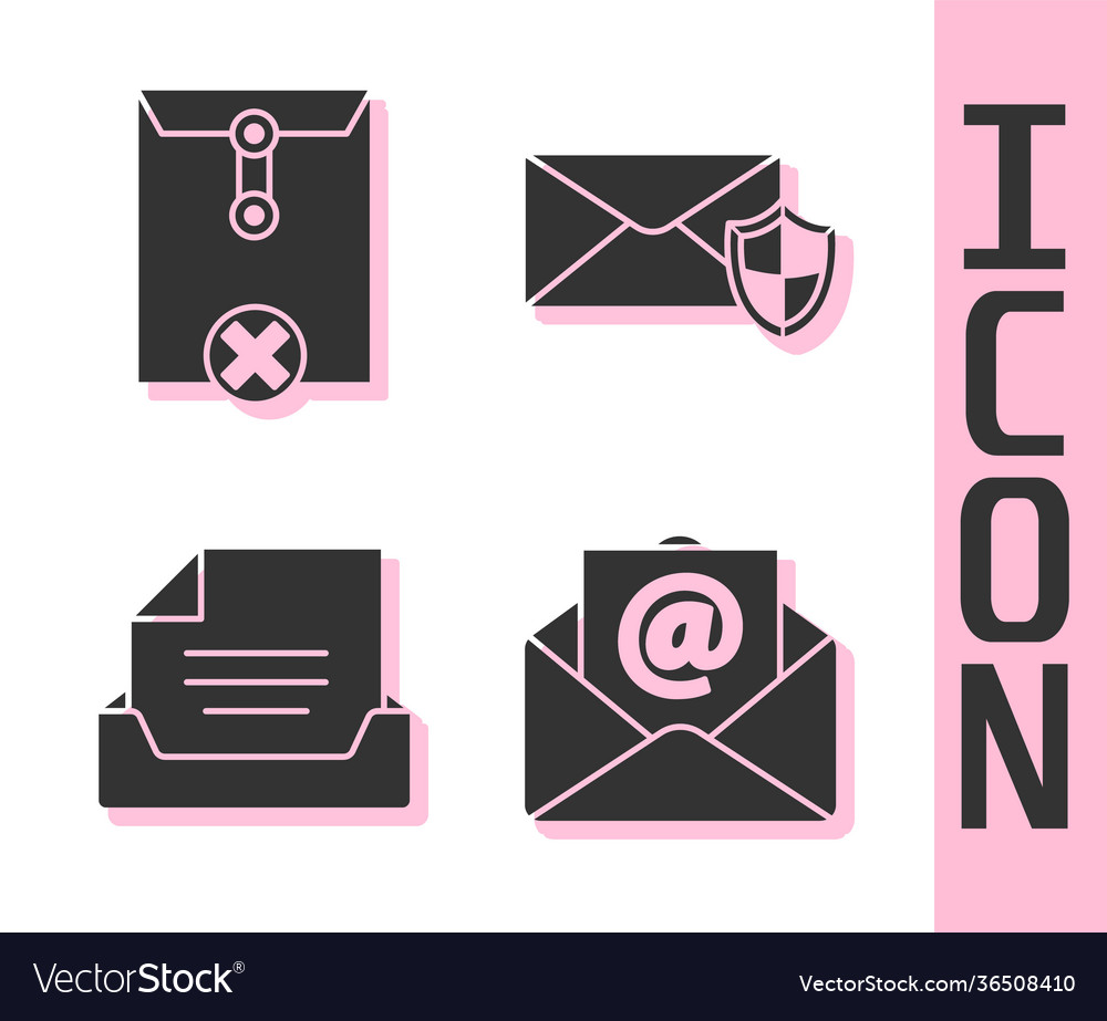 Set mail and e-mail delete envelope drawer vector image Set mail and e-mail delete envelope drawer