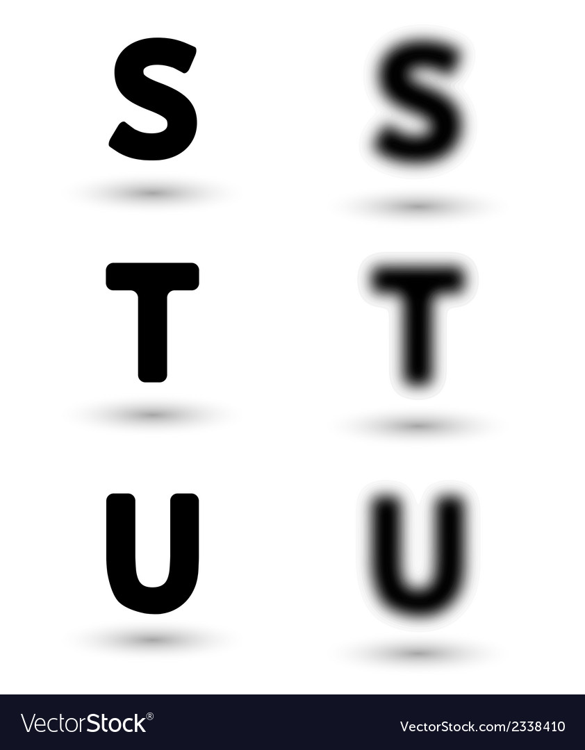 Sharp and unsharp alphabet letters font