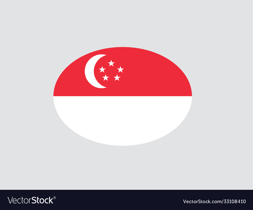 Singapore flag national oval circle