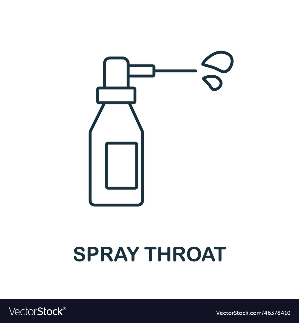 Spray throat line icon simple element from vector image Spray throat line icon simple element from