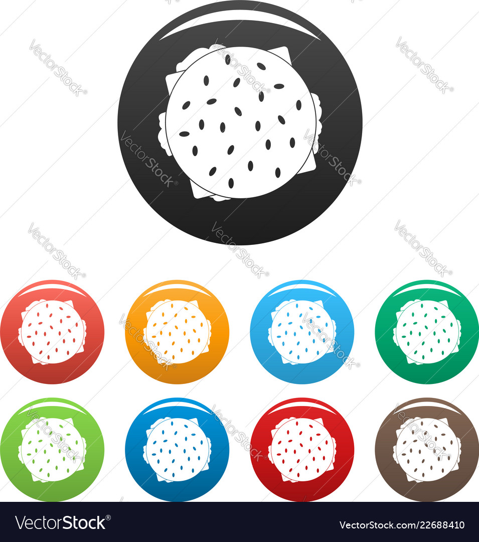 Top view hamburger icons set color Royalty Free Vector Image