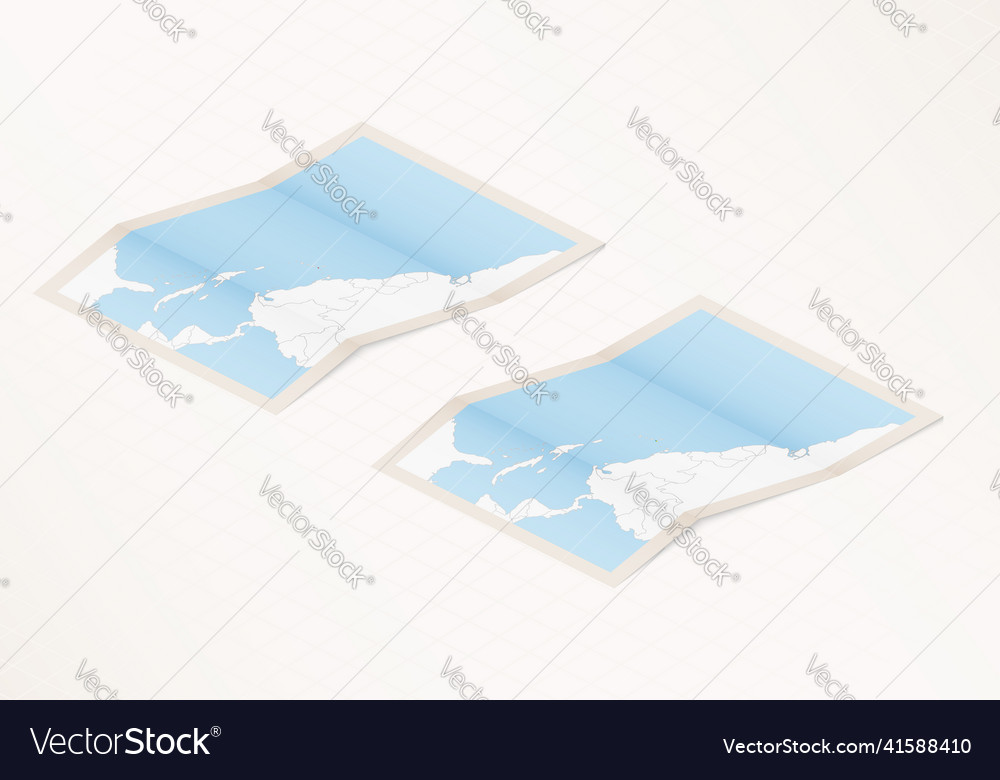 Two versions of a folded map saint lucia