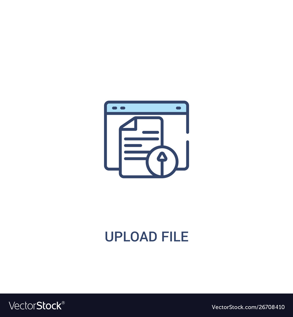 Upload file concept 2 colored icon simple line vector image Upload file concept 2 colored icon simple line