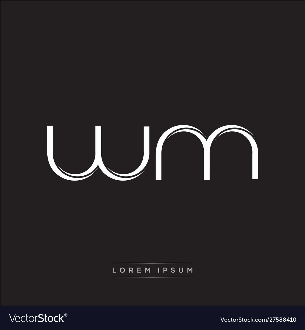 Wm initial letter split lowercase logo modern