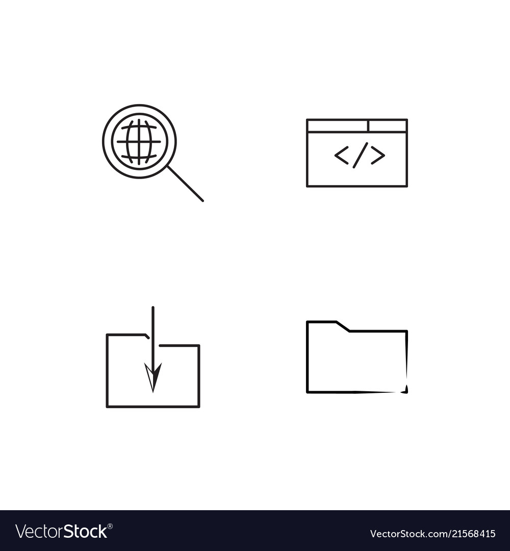 Cyber security linear icons set simple outline