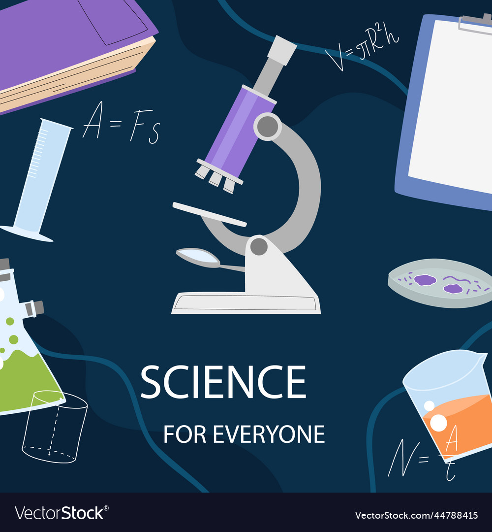 Flat science posts set