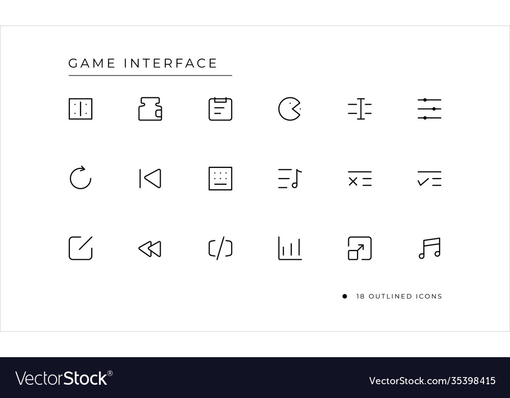 Game interface icon with outlined style