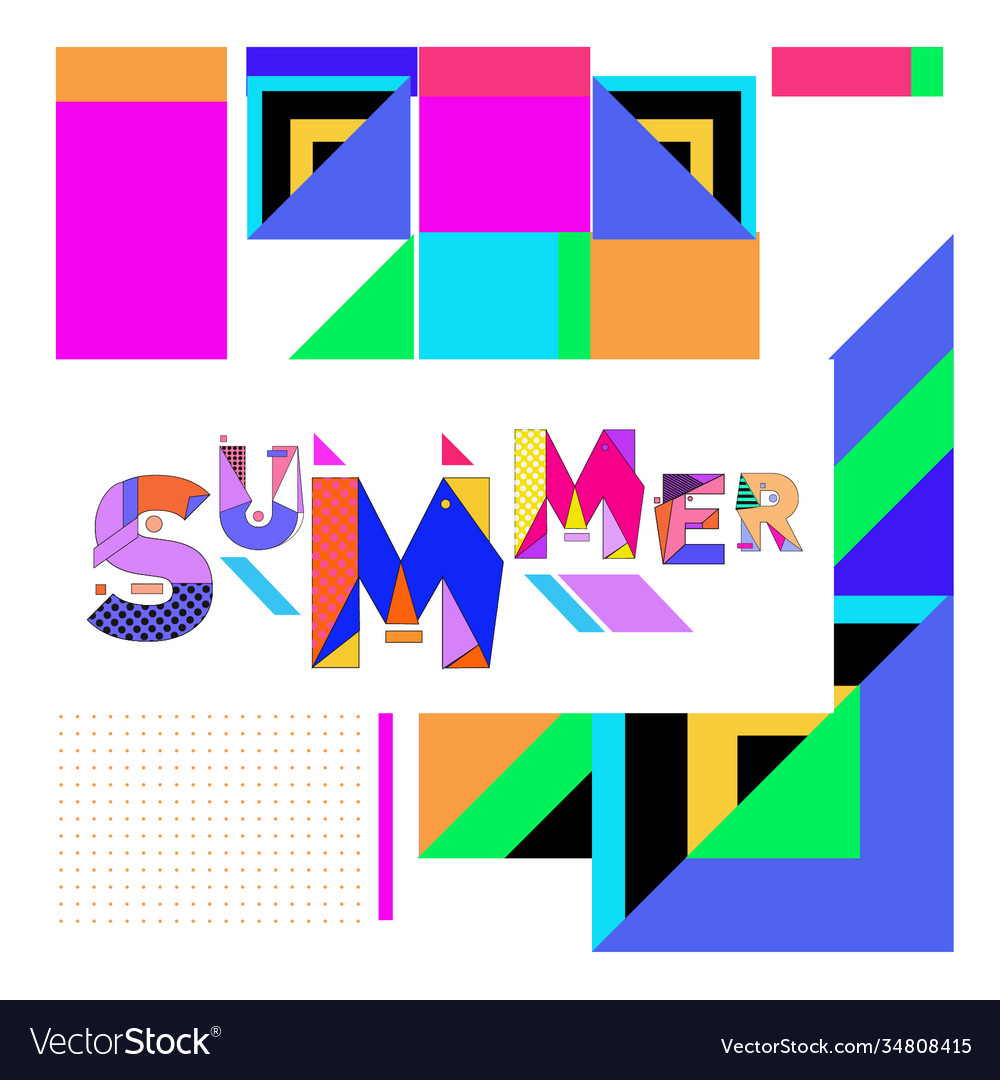 Geometric memphis summer collection poster design Vector Image