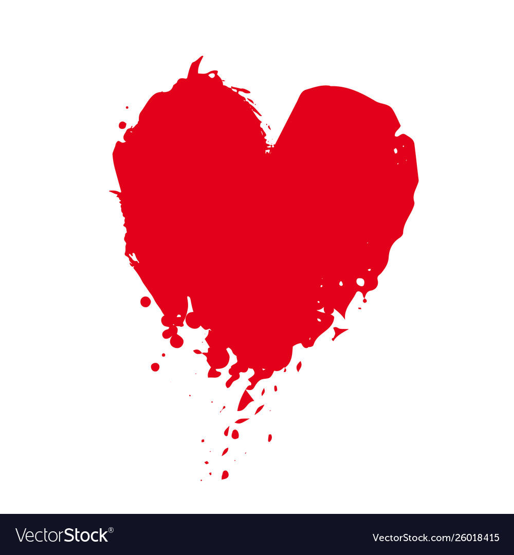 Grunge red heart shape valentine romantic symbol Vector Image