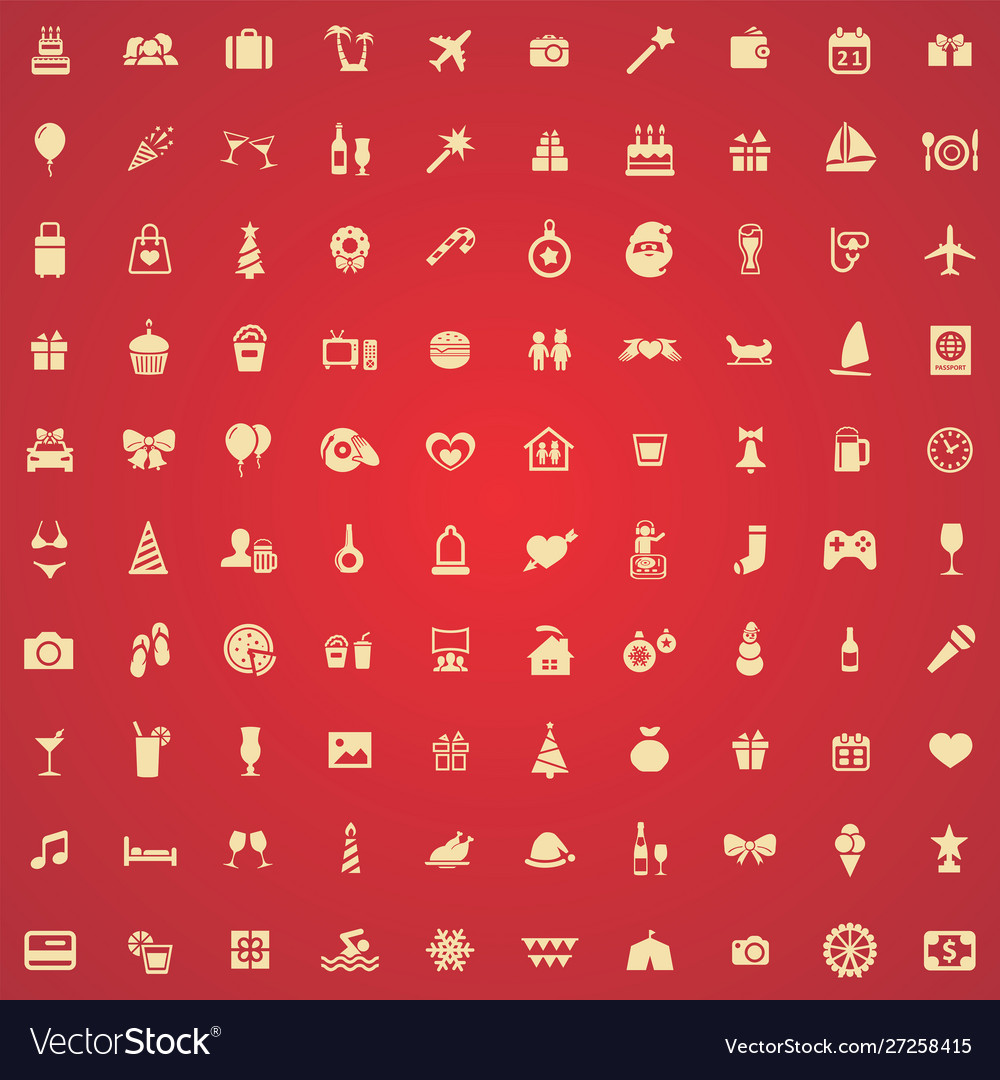 Holiday Icon Set - 100 Diverse Icons