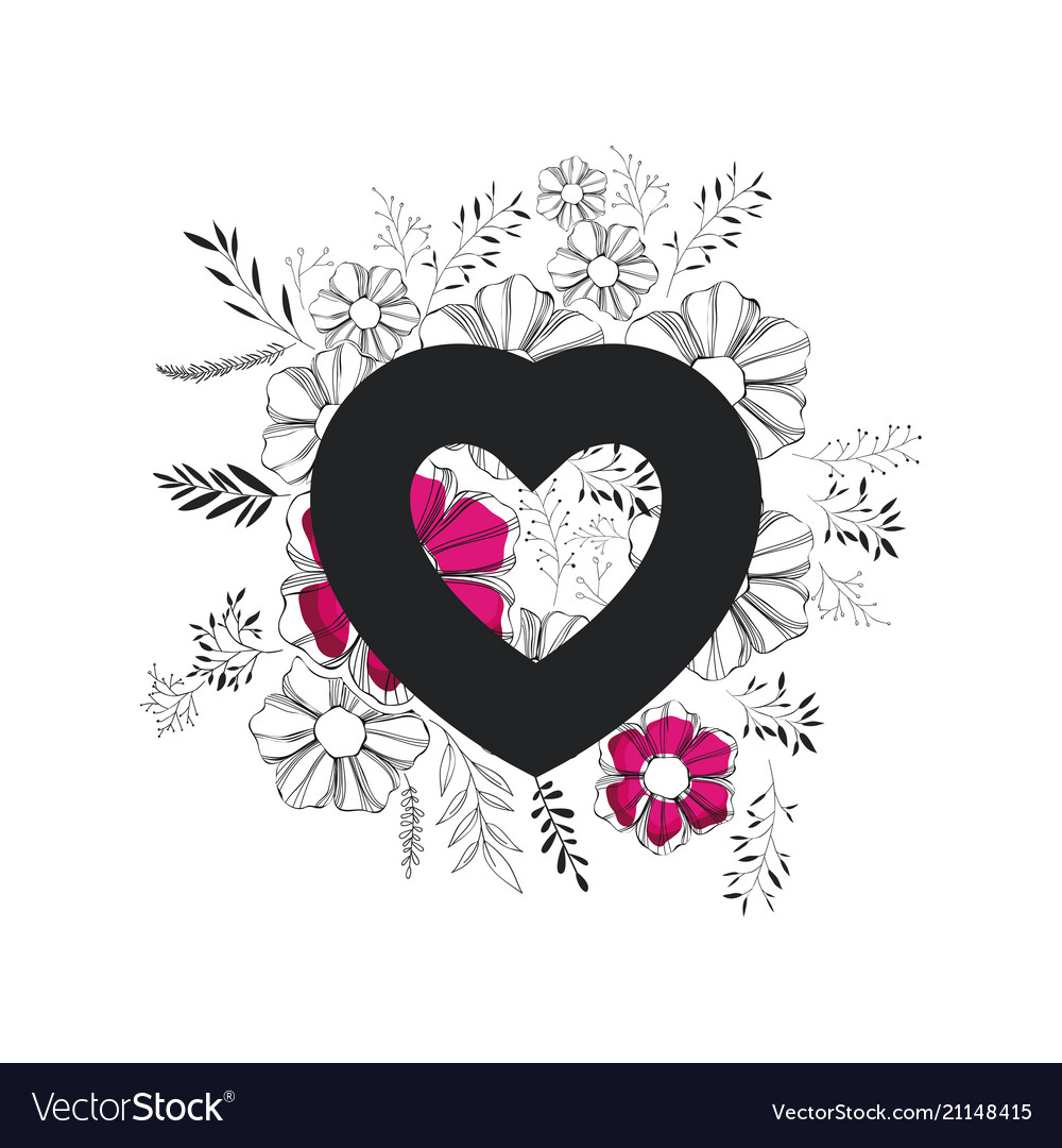 Love Word With Handmade Font And Floral Decoration Vector Image Love Word With Handmade Font And Floral Decoration Vector Image