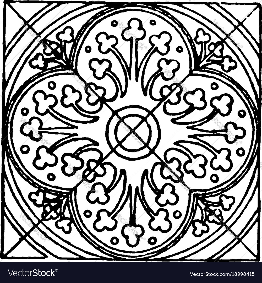 Medieval Tile Circle Pattern