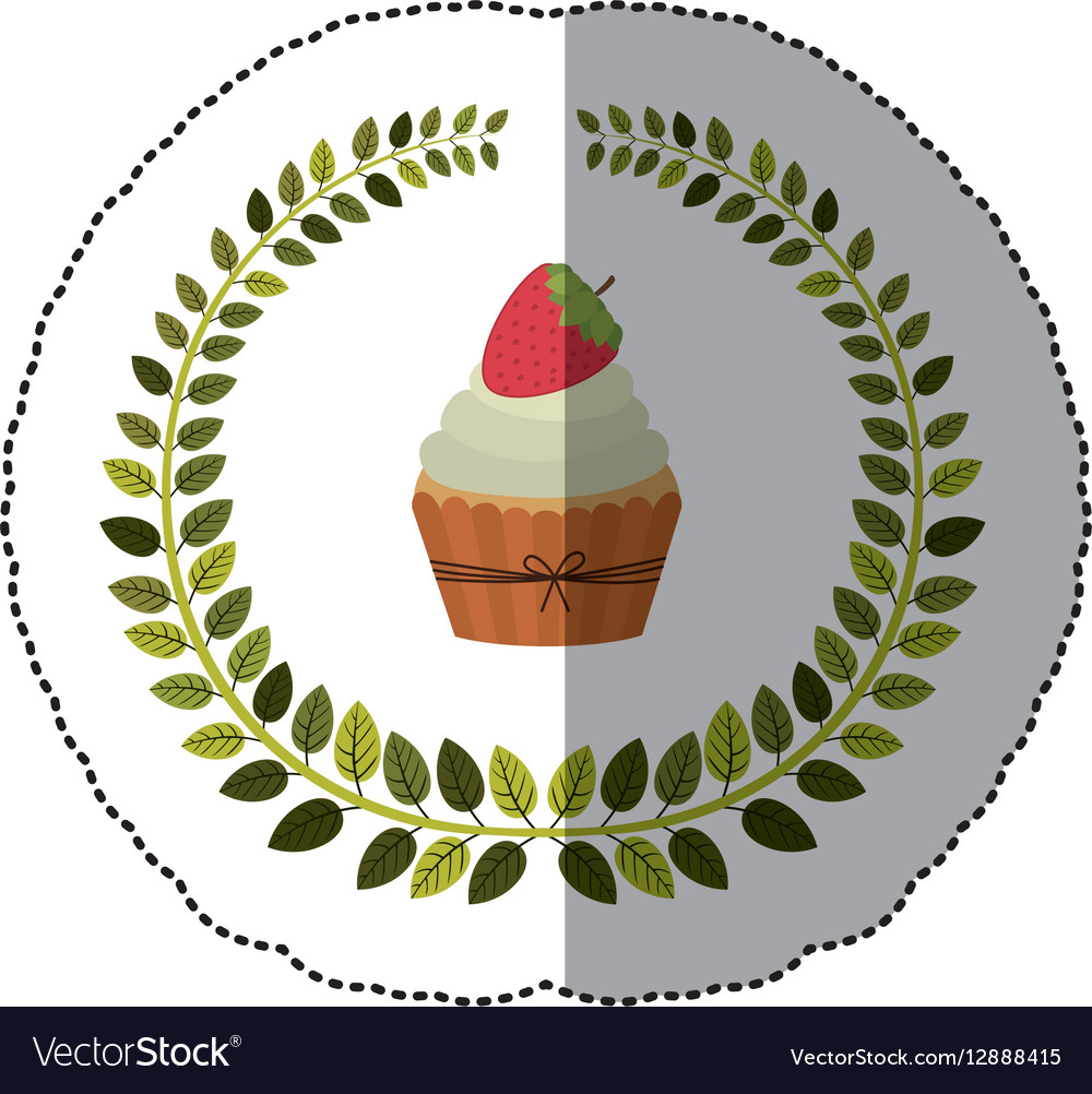 Middle shadow sticker colorful with olive crown