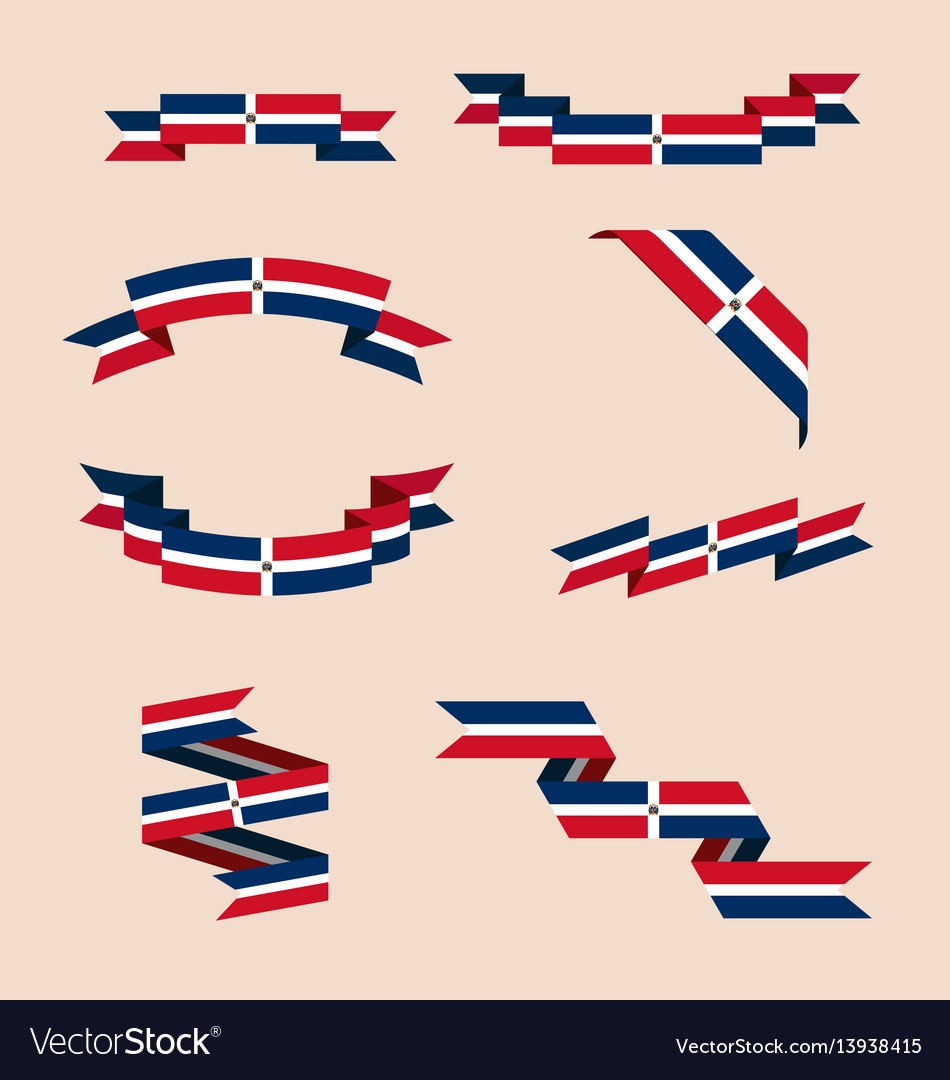 Ribbons or banners in colors of dominican flag