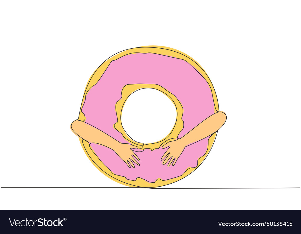 Single continuous line drawing of hands hugging vector image Single continuous line drawing of hands hugging