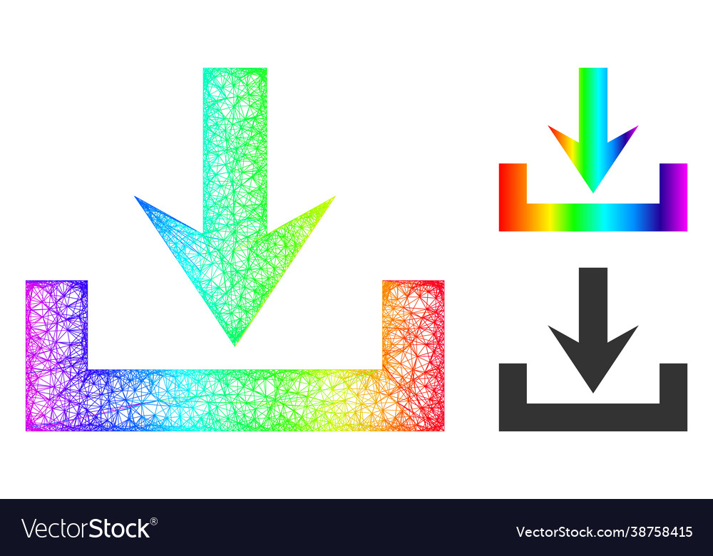 Spectrum linear gradient downloads icon vector image Spectrum linear gradient downloads icon