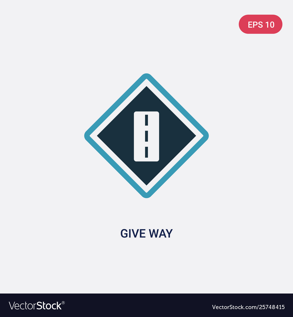 Two color give way icon from signaling concept vector image Two color give way icon from signaling concept