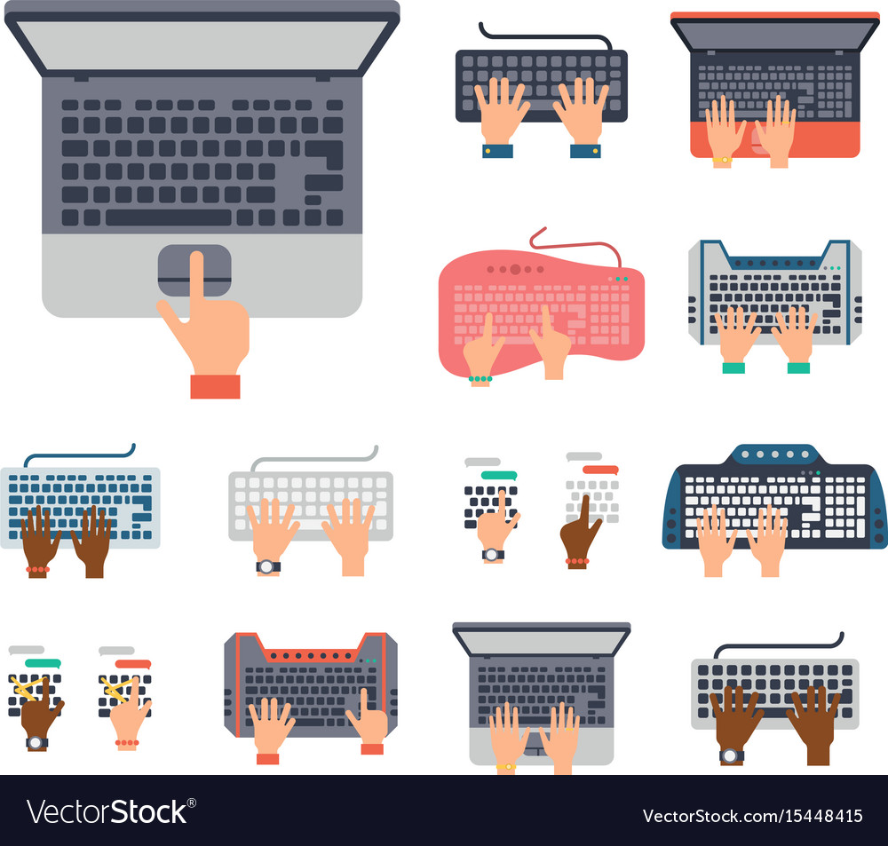 Users hands on keyboard and mouse of computer