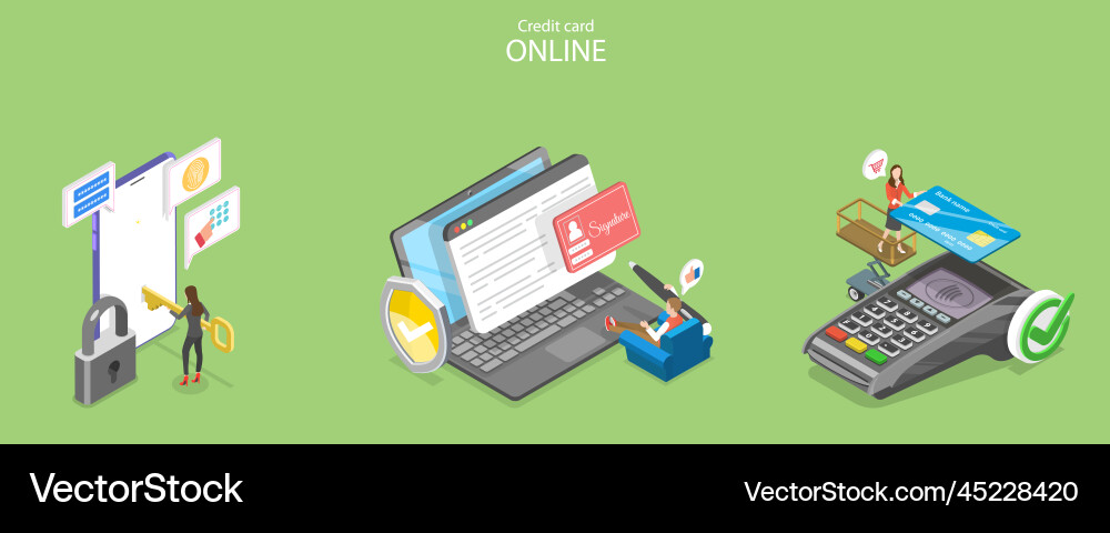 3d isometric flat conceptual Royalty Free Vector Image
