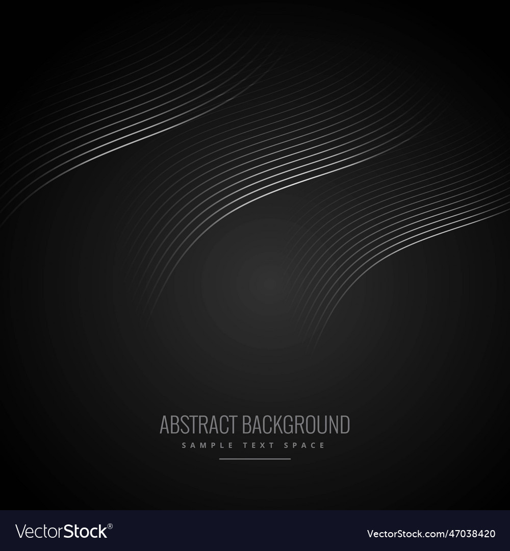 Abstract black background with curve lines