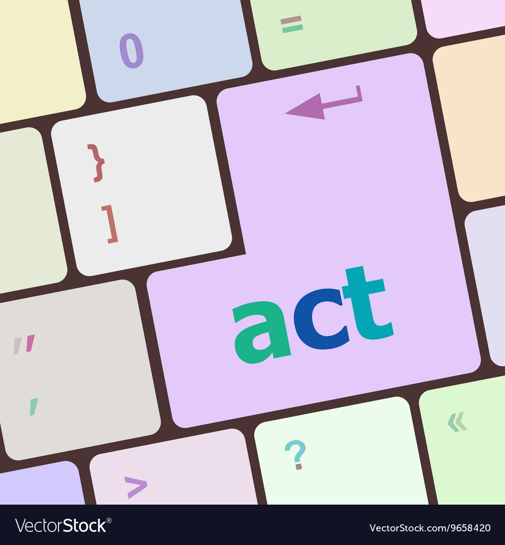 Act button on keyboard with soft focus
