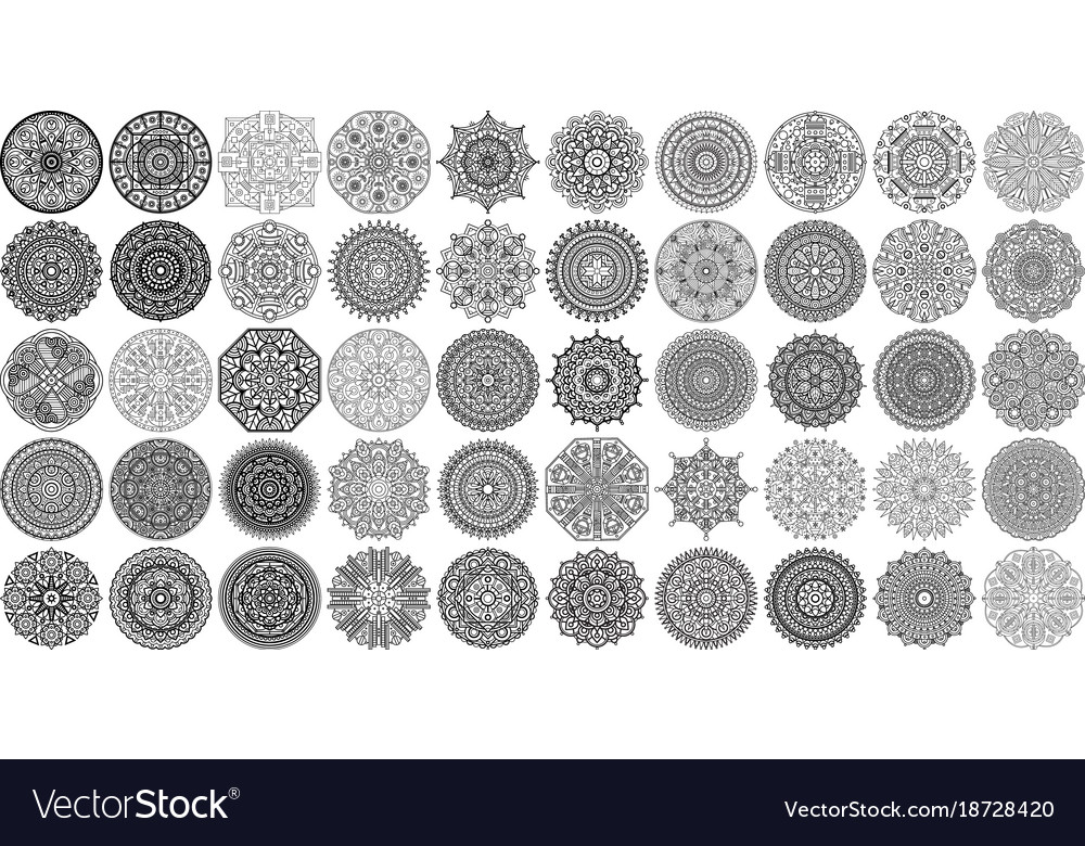 Big set of round patterns collection