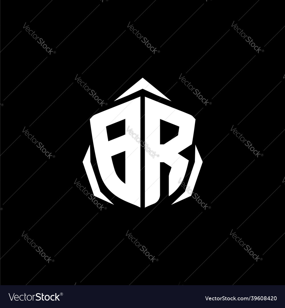 Br monogram shield shape style Royalty Free Vector Image