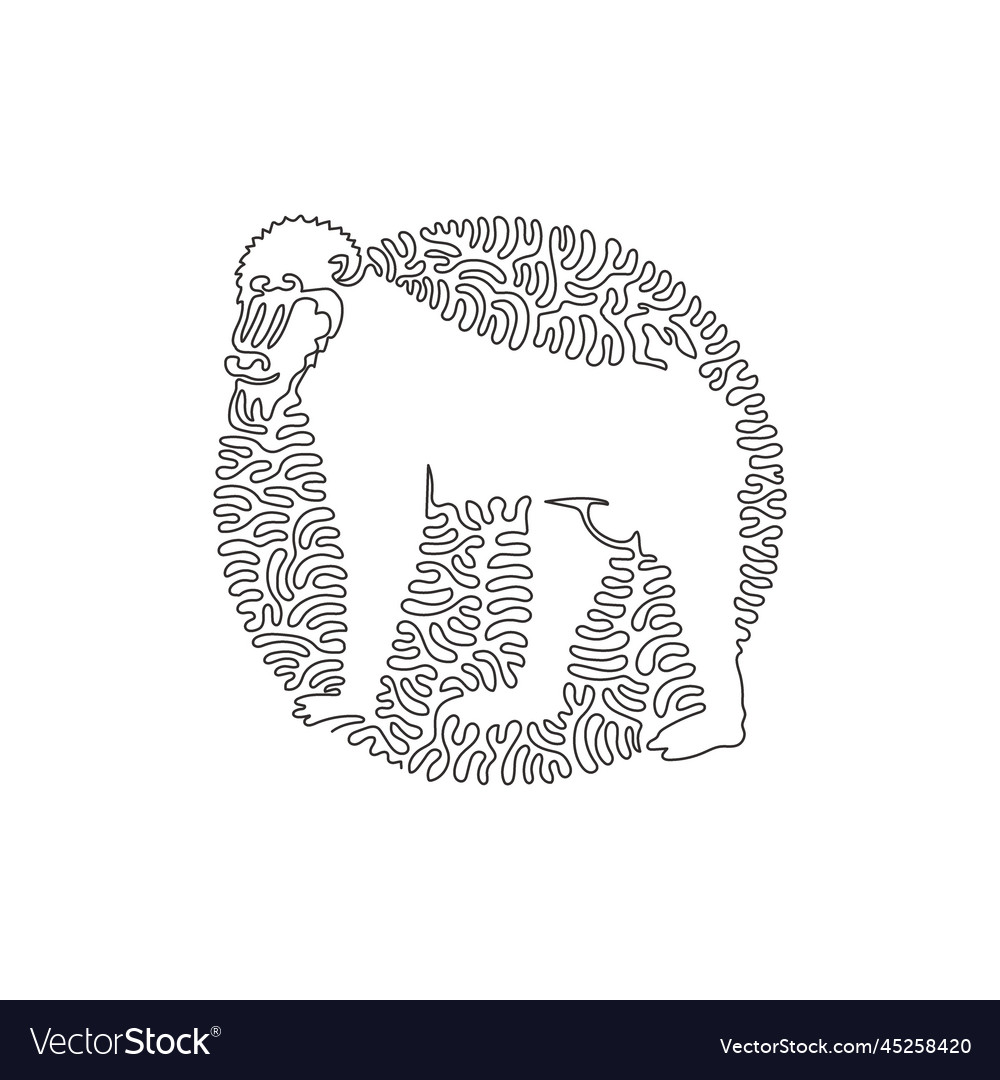 Continuous one curve line drawing of funny vector image Continuous one curve line drawing of funny