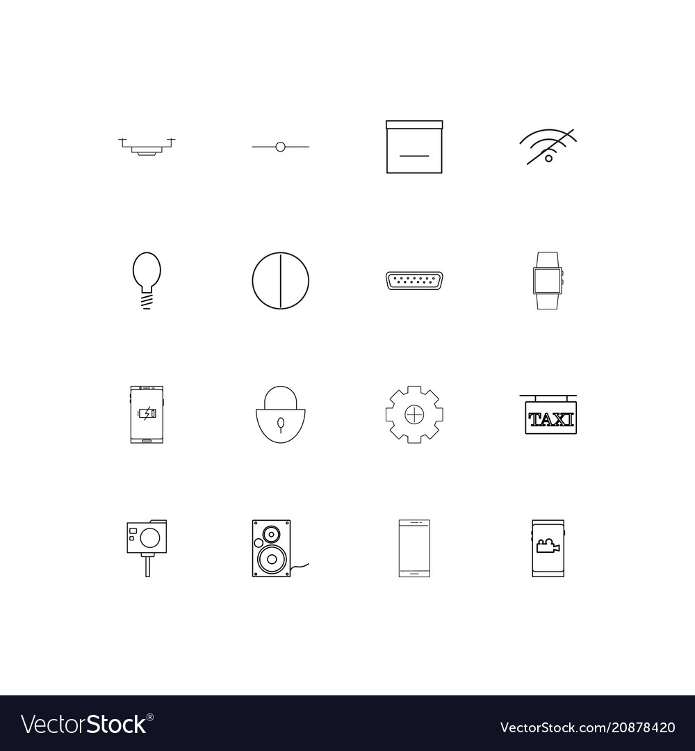 Devices linear thin icons set outlined simple