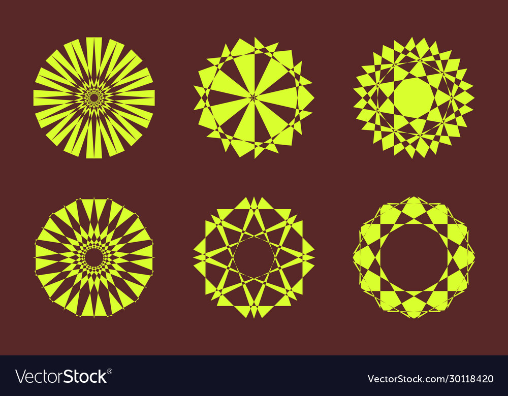 Different abstract geometric design element set