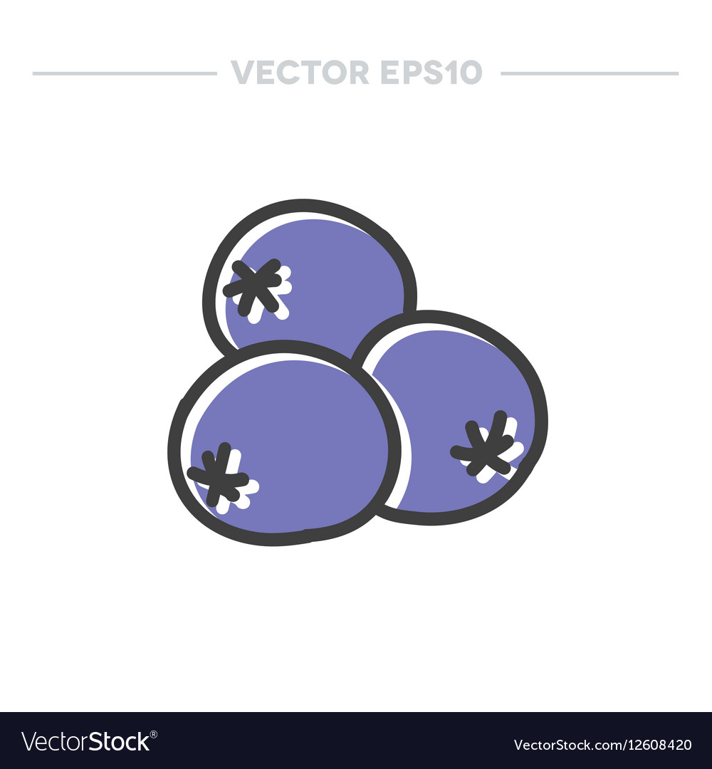 Doodle icon blueberry