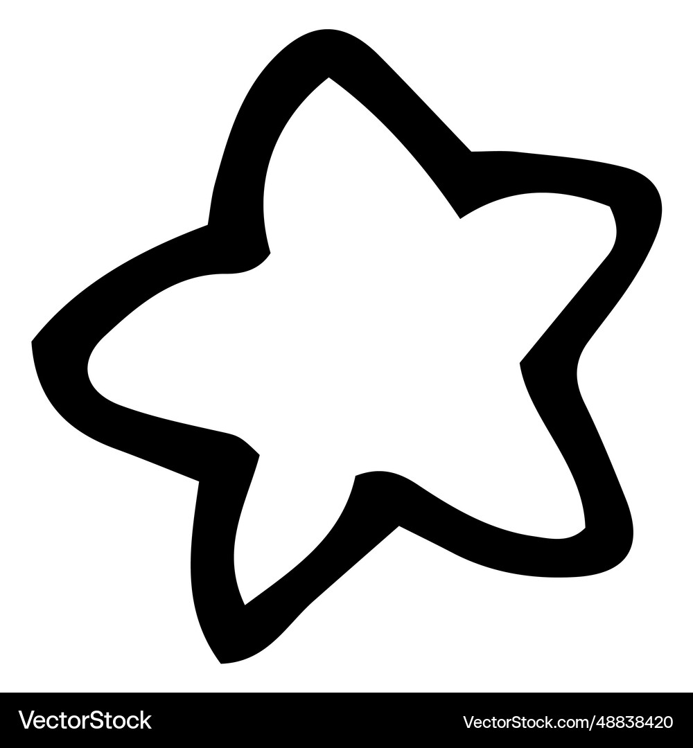 Five pointed star doodle icon Royalty Free Vector Image